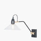 Canton Matt Black Metal and Glass Cone Wall Light
