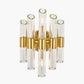 Brielle Clear Glass and Antique Brass 2 Wall Light