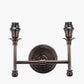 Piero Antique Bronze Metal Double Wall Light with Vienna 16cm Taupe Chevron Mushroom Pleat Lampshade