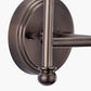Piero Antique Bronze Metal Double Wall Light with Vienna 16cm Taupe Chevron Mushroom Pleat Lampshade