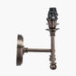 Piero Antique Bronze Metal Double Wall Light with Vienna 16cm Taupe Chevron Mushroom Pleat Lampshade