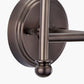 Piero Antique Bronze Metal Double Wall Light with Kamilah 16cm Red Chevron Patterned Mushroom Pleat Tapered Lamp Shade