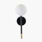 Wanda White Orb and Black Metal Wall Light