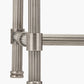 Salvatore Antique Silver Metal Double Wall Light with Vienna 14cm Taupe Chevron Tall Taper Mushroom Pleat Candle Clip Lampshade