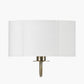 Seraphine Matt Antique Brass Metal and White Cotton Mix Scallop Half Shaded Wall Light
