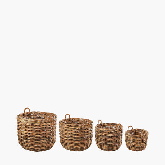 Tobs S/4 Chunky Rattan Round Logs Baskets