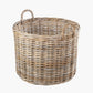 Tobs S/4 Grey Kubu Rattan Round Log Baskets