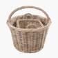 Tobs S/3 Grey Kubu Rattan Oval Shopping Basket with 2 Rectangular Storage Baskets