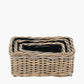 Tobs S/3 Indoor Outdoor Grey Kubu Rattan Rectangular Basket Planters