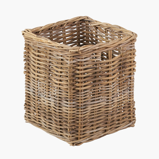 Tobs Grey Kubu Rattan Square Storage Basket