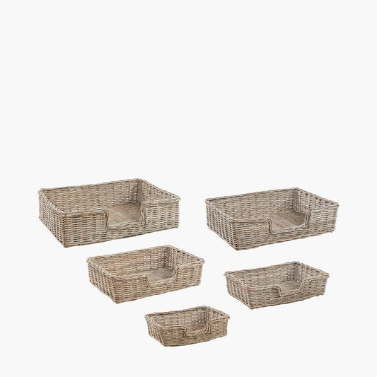 Tobs S/5 Grey Kubu Rattan Basket Dog Beds