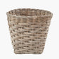 Tobs Grey Kubu Rattan Round Storage Basket with Square Base