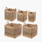 Tobs S/5 Grey and White Kubu Rattan Square Storage Baskets