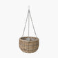 Tobs Indoor Outdoor Grey Kubu Rattan Round Hanging Basket - Large