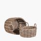 Tobs S/2 Grey Kubu Oval Baskets