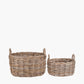 Tobs S/2 Grey Kubu Oval Baskets