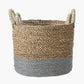 Tobs S/2 Banana Leaf Two Tone Natural and Grey Baskets