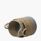 Tobs S/2 Banana Leaf Two Tone Natural and Grey Baskets