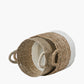 Tobs S/2 Banana Leaf Two Tone Natural and White Baskets