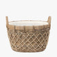 Tobs Brown Rattan Oval Handled Laundry Basket