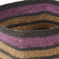 Seagrass Natural, Grey and Lilac Stripe Square Basket