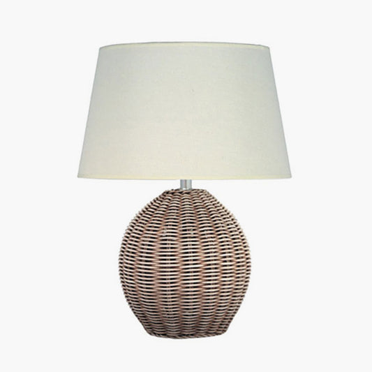 Raffles Small Rattan Cream Wash Table Lamp