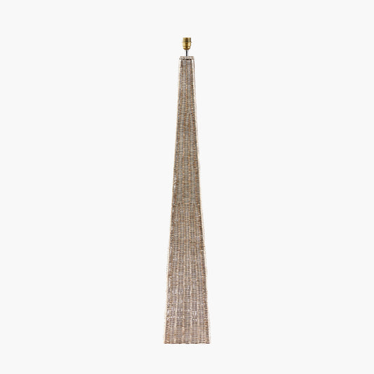 Seacomb Rattan Pyramid Floor Lamp Base with Harley 50cm Slubby Hopsack Empire Lampshade