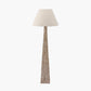 Seacomb Rattan Pyramid Floor Lamp Base with Seychelles 45cm Cream Slubby Cotton Empire Lampshade