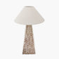 Seacomb Rattan Pyramid Table Lamp Base with Harley 40cm Slubby Hopsack Empire Lampshade