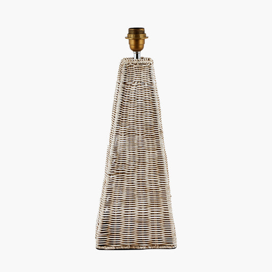 Seacomb Rattan Pyramid Table Lamp Base with Harley 40cm Slubby Hopsack Empire Lampshade