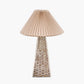 Seacomb Rattan Pyramid Table Lamp Base with Amelia 35cm Natural Linen Hard Pleat Tapered Lampshade
