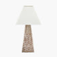 Seacomb Rattan Pyramid Table Lamp Base with Pyramid 35cm Cream Cotton Tapered Square Lampshade