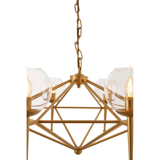 Abira Gold 8 Arm Geo Pendant Lamp