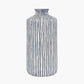 Bude Blue and White Stoneware Stripe Design Vase