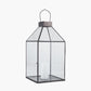 Antique Brass Metal and Glass Square Lantern