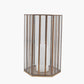 Shiny Brass Metal and Glass Hexagonal Lantern Large