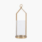 Clear Glass and Brass Metal Large Hurricane