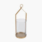Clear Glass and Brass Metal Large Hurricane
