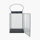 Black Metal and Glass Square Lantern Large