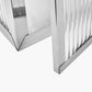 Silver Metal and Ribbed Glass Lantern Large