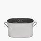 Silver Metal 2 Bottle Wine Holder