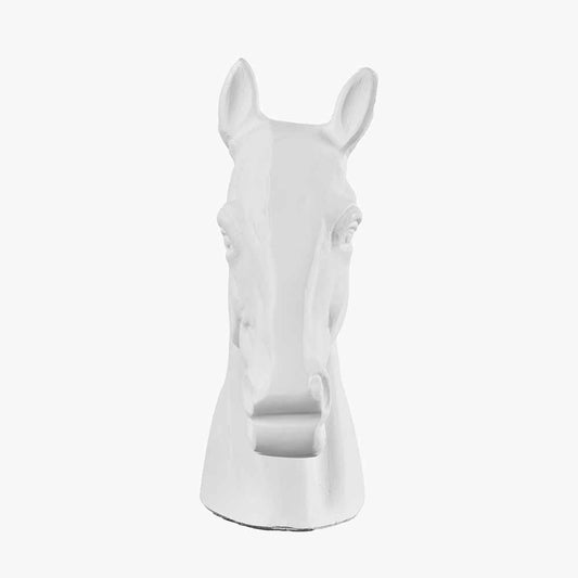 White Metal Horse Head Ornament