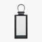 Black Stainless Steel and Glass Medium Rectangular Lantern