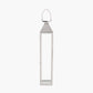 Silver Stainless Steel and Glass Large Tall Lantern