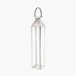 Silver Stainless Steel and Glass Large Tall Lantern