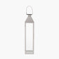 Silver Stainless Steel and Glass Medium Tall Lantern