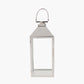 Silver Stainless Steel and Glass Large Lantern