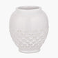 Willow White Leaf Detail Stoneware Vase
