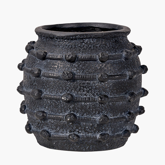 Black Bobble Fibrestone  Decorative Planter