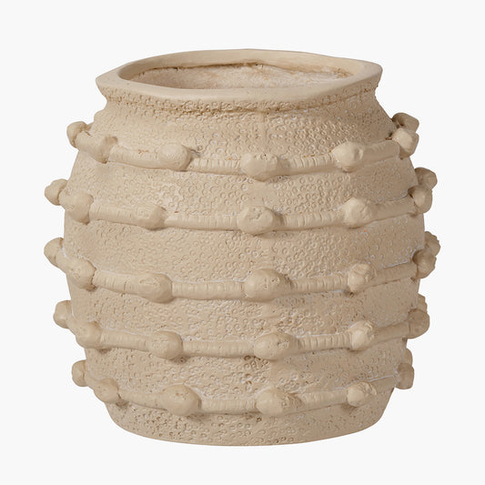 Cream Bobble Fibrestone  Decorative Planter